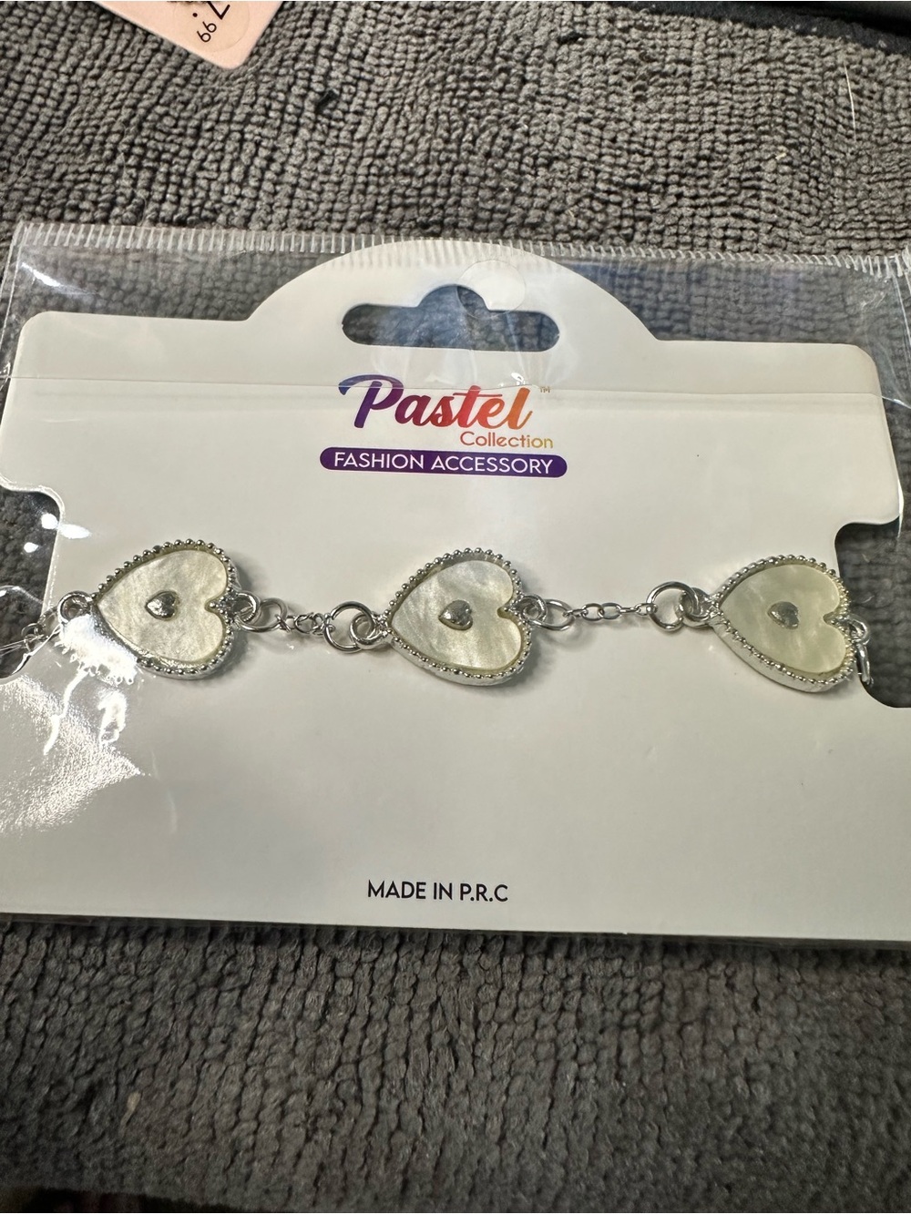 White Heart Link Bracelet